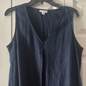 J. Jill Deep Blue V-Neck Tank Dress
